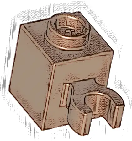 Brick, Modified 1 x 1 with Open O Clip (Vertical Grip) - Hollow Stud