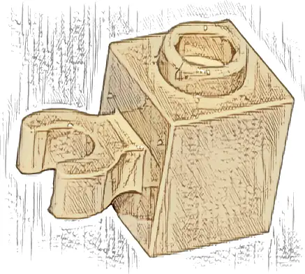 Brick, Modified 1 x 1 with Open O Clip (Vertical Grip) - Hollow Stud