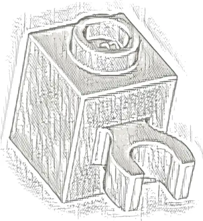 Brick, Modified 1 x 1 with Open O Clip (Vertical Grip) - Hollow Stud