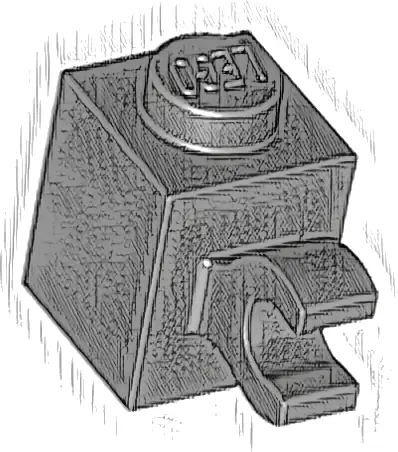 Brick, Modified 1 x 1 with Clip (Horizontal Grip)