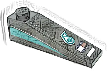 Slope 18 4 x 1 with Petronas and Tommy Hilfiger Logos, Dark Turquoise Stripe and Silver Line on Both Sides Pattern (Stickers) - Set 76909