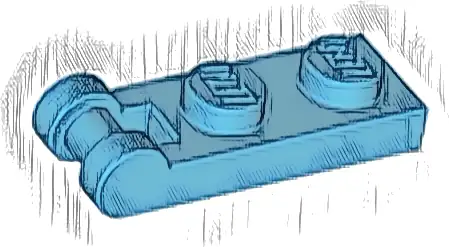 Plate, Modified 1 x 2 with Bar Handle on End