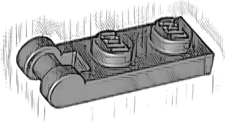 Plate, Modified 1 x 2 with Bar Handle on End