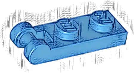 Plate, Modified 1 x 2 with Bar Handle on End
