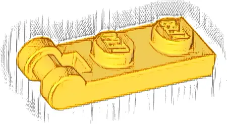 Plate, Modified 1 x 2 with Bar Handle on End