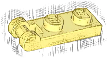 Plate, Modified 1 x 2 with Bar Handle on End
