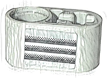 Technic, Liftarm Thick 1 x 2 - Axle Hole with Black Air Vent Pattern Model Left Side (Sticker) - Set 42132