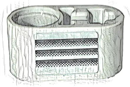 Technic, Liftarm Thick 1 x 2 - Axle Hole with Black Air Vent Pattern Model Right Side (Sticker) - Set 42132