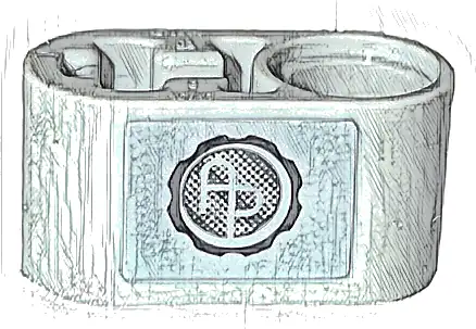 Technic, Liftarm Thick 1 x 2 - Axle Hole with Black Cog with 'AP' Pattern Model Right Side (Sticker) - Set 42132