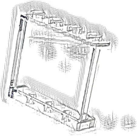 Panel 1 x 4 x 3 with Side Supports - Hollow Studs