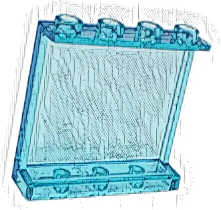 Panel 1 x 4 x 3 with Side Supports - Hollow Studs