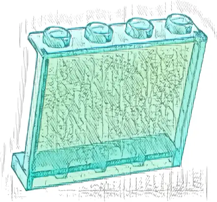 Panel 1 x 4 x 3 with Side Supports - Hollow Studs