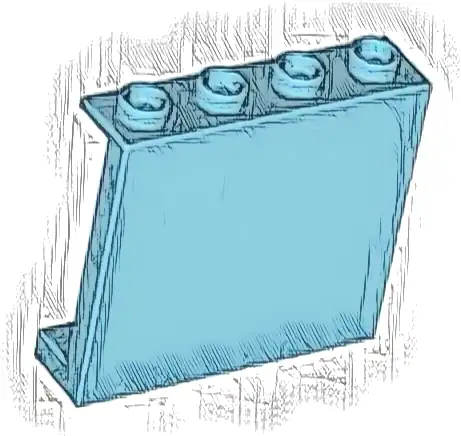 Panel 1 x 4 x 3 with Side Supports - Hollow Studs