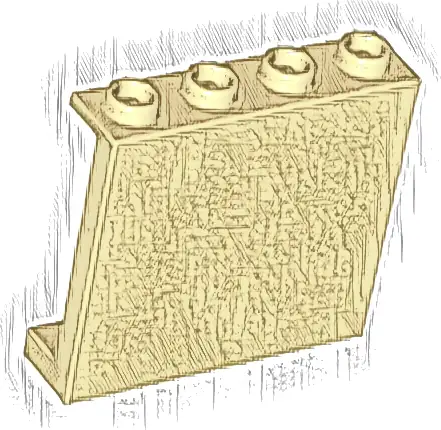 Panel 1 x 4 x 3 with Side Supports - Hollow Studs