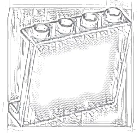 Panel 1 x 4 x 3 with Side Supports - Hollow Studs