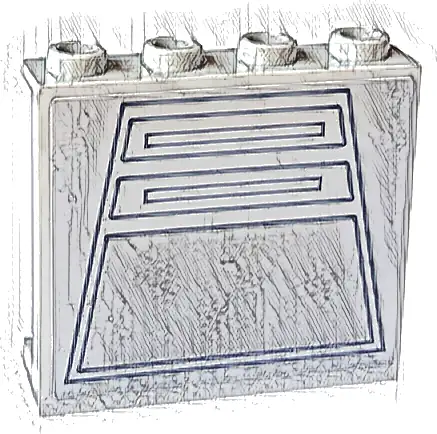 Panel 1 x 4 x 3 with Side Supports - Hollow Studs with SW Wall Panels with Dark Bluish Gray Trapezoids and Rectangles Pattern (Sticker) - Set 75324