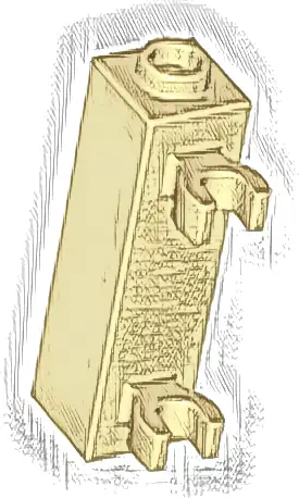 Brick, Modified 1 x 1 x 3 with 2 Clips (Vertical Grip) - Hollow Stud