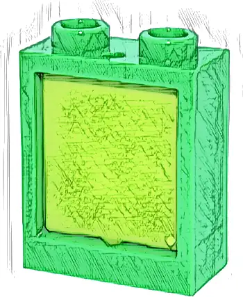 Window 1 x 2 x 2 Flat Front with Lime Glass (60592 / 60601)