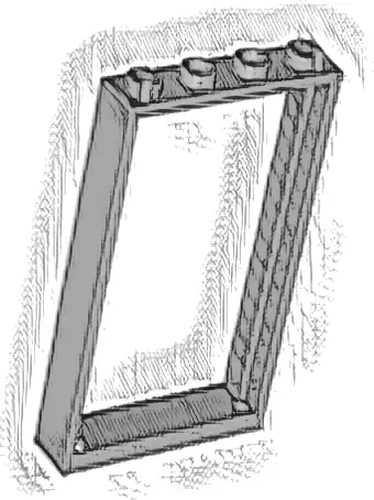 Door, Frame 1 x 4 x 6 with 2 Holes on Top and Bottom