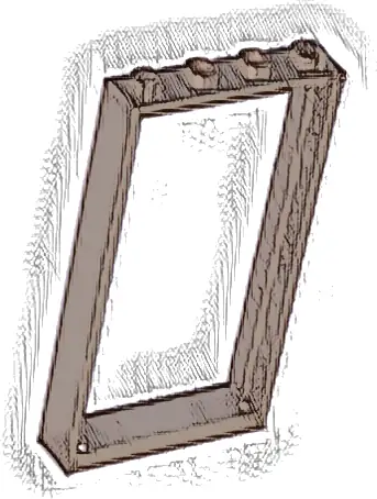Door, Frame 1 x 4 x 6 with 2 Holes on Top and Bottom