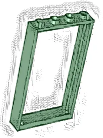 Door, Frame 1 x 4 x 6 with 2 Holes on Top and Bottom