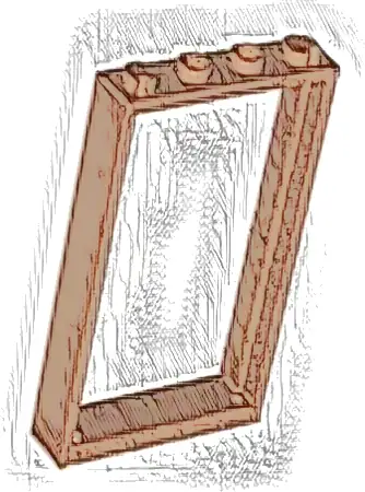 Door, Frame 1 x 4 x 6 with 2 Holes on Top and Bottom
