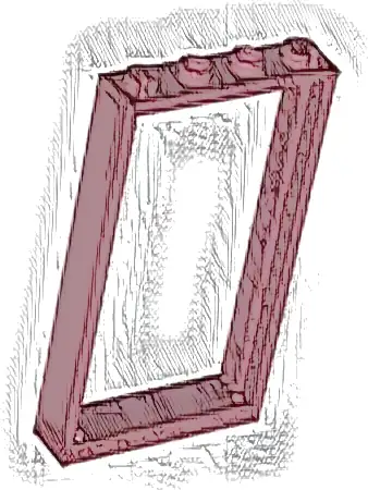 Door, Frame 1 x 4 x 6 with 2 Holes on Top and Bottom