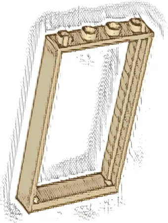 Door, Frame 1 x 4 x 6 with 2 Holes on Top and Bottom