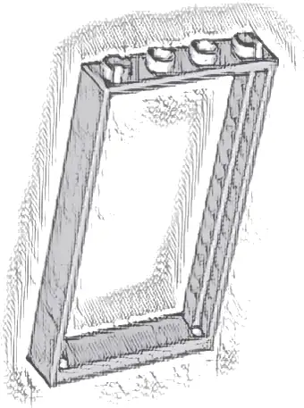 Door, Frame 1 x 4 x 6 with 2 Holes on Top and Bottom