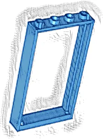 Door, Frame 1 x 4 x 6 with 2 Holes on Top and Bottom