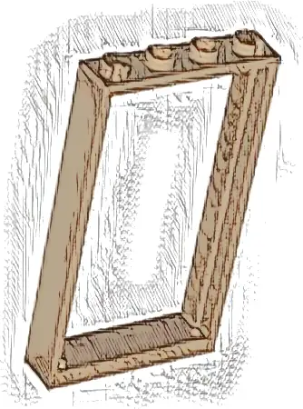 Door, Frame 1 x 4 x 6 with 2 Holes on Top and Bottom