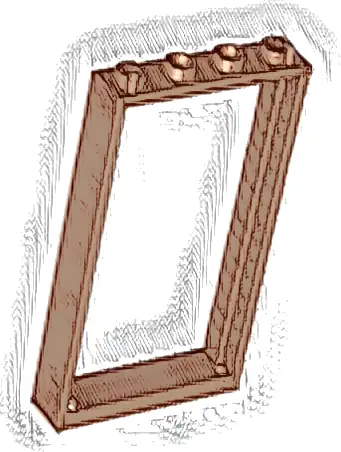 Door, Frame 1 x 4 x 6 with 2 Holes on Top and Bottom