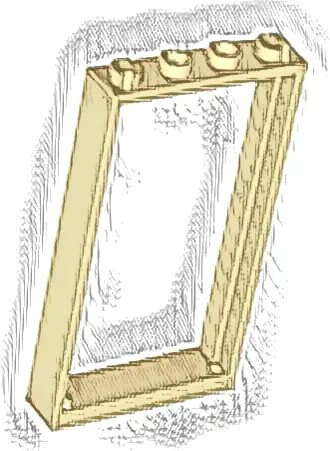 Door, Frame 1 x 4 x 6 with 2 Holes on Top and Bottom