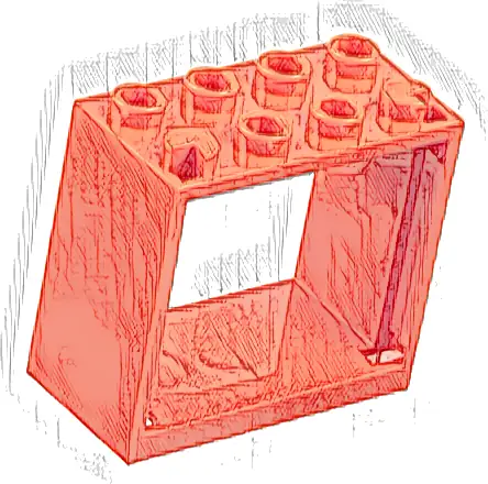 Window 2 x 4 x 3 - Hollow Studs