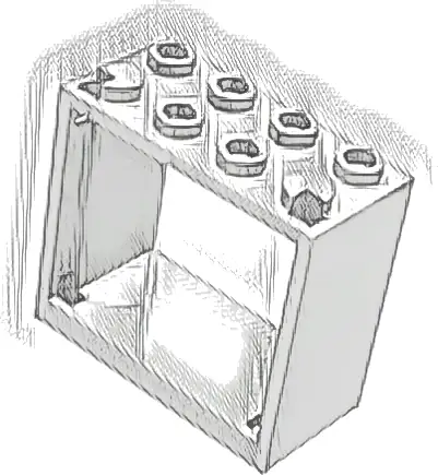 Window 2 x 4 x 3 - Hollow Studs