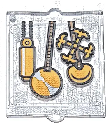 Glass for Window 1 x 2 x 2 Flat Front with Bright Light Orange Clock Pendulums Pattern (Sticker) - Set 76437