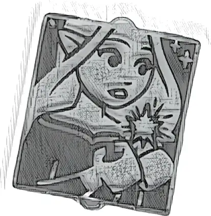 Glass for Window 1 x 2 x 2 Flat Front with Elves Minifigure, Star and Sparkles on Black Background Pattern