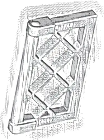Pane for Window 1 x 2 x 3 Lattice with Thick Corner Tabs