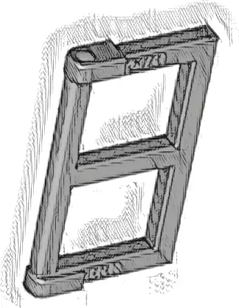 Pane for Window 1 x 2 x 3 with Thick Corner Tabs