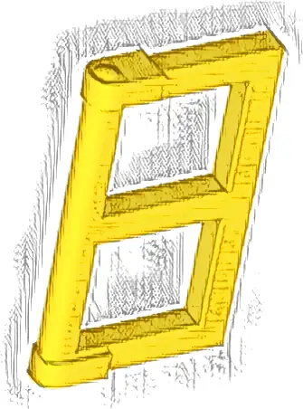 Pane for Window 1 x 2 x 3 with Thick Corner Tabs