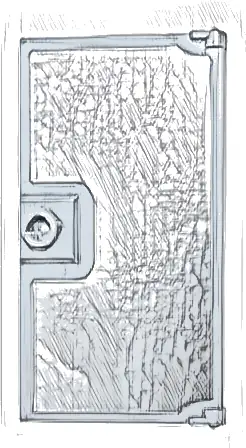 Door 1 x 4 x 6 with Stud Handle with Mirror Pattern (Sticker) - Set 43224