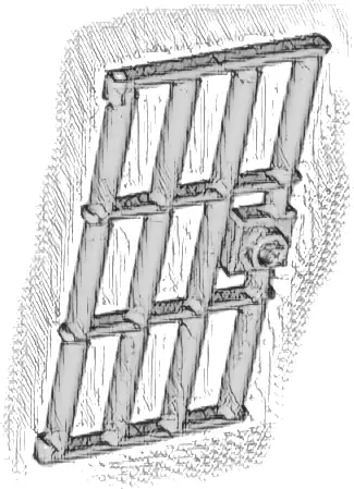 Door 1 x 4 x 6 Barred with Stud Handle