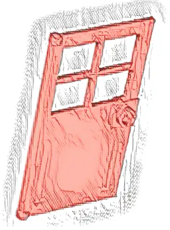 Door 1 x 4 x 6 with 4 Panes and Stud Handle