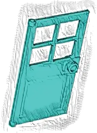 Door 1 x 4 x 6 with 4 Panes and Stud Handle