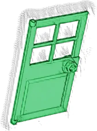 Door 1 x 4 x 6 with 4 Panes and Stud Handle