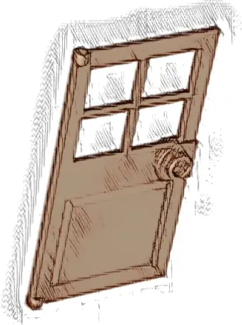 Door 1 x 4 x 6 with 4 Panes and Stud Handle