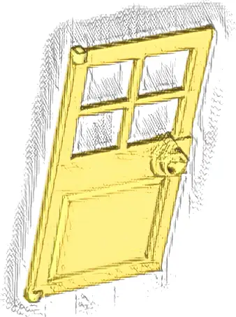 Door 1 x 4 x 6 with 4 Panes and Stud Handle