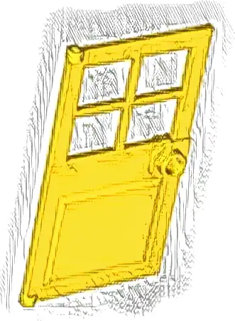 Door 1 x 4 x 6 with 4 Panes and Stud Handle