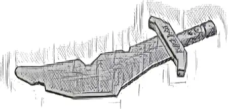 Minifigure, Weapon Sword, Scimitar with Nicks