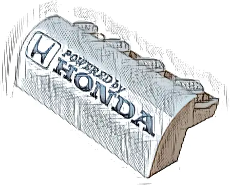 Slope, Curved 2 x 4 x 1 1/3 with 4 Recessed Studs with 'POWERED by HONDA' Logo Pattern